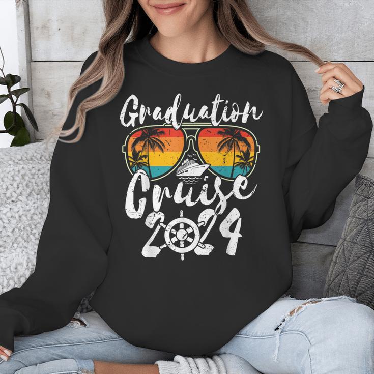 Senior Graduation Trip Cruise 2024 Retro Ship Party Cruise Unisex Sweatshirt