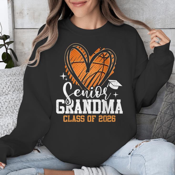 Senior Grandma Class Of 2026 Basketball Graduation Heart Unisex Sweatshirt