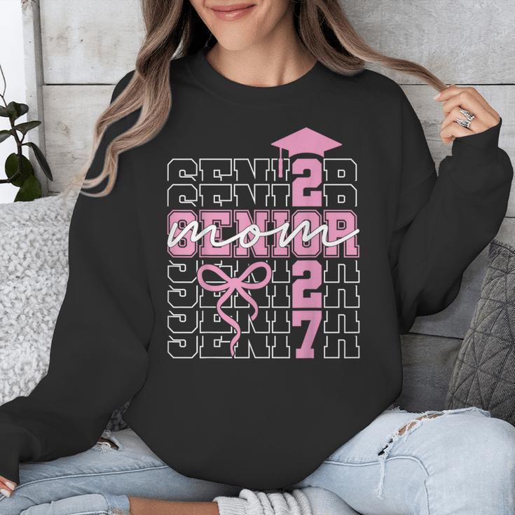 Senior Mom 2027 Class Of 2027 Coquette Bow Graduation 2027 Unisex Sweatshirt