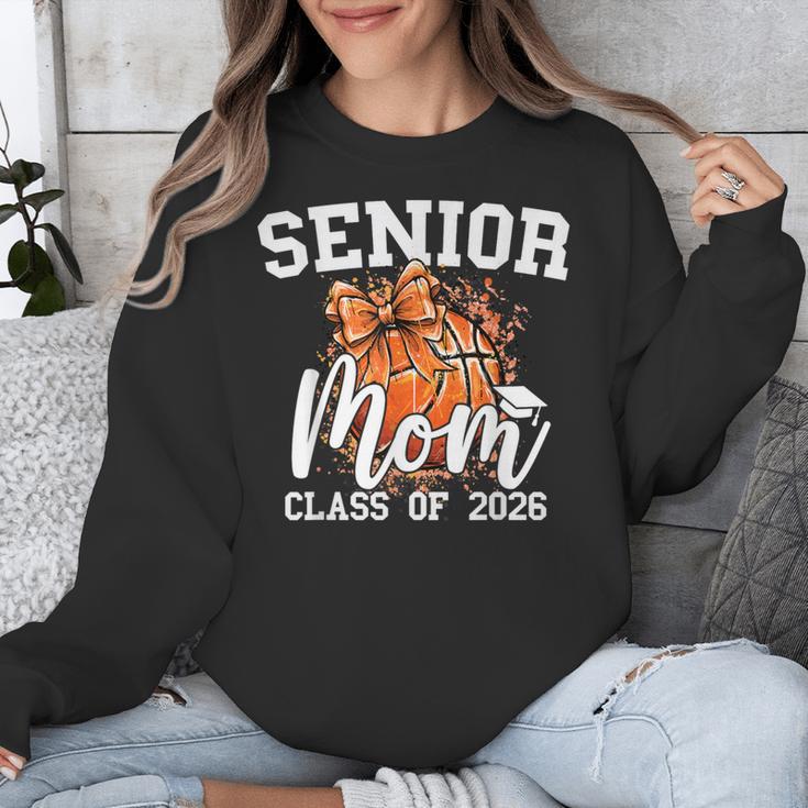 Senior Mom Class Of 2026 Coquette Bow Basketball Graduation Unisex Sweatshirt