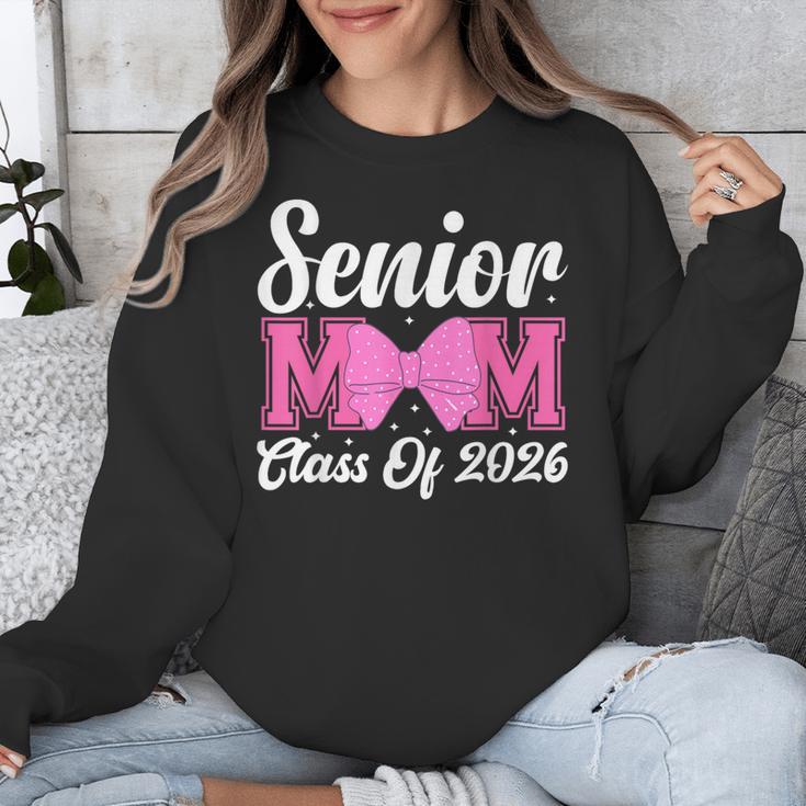 Senior Mom Class Of 2026 Pink Coquette Bow Graduation Unisex Sweatshirt