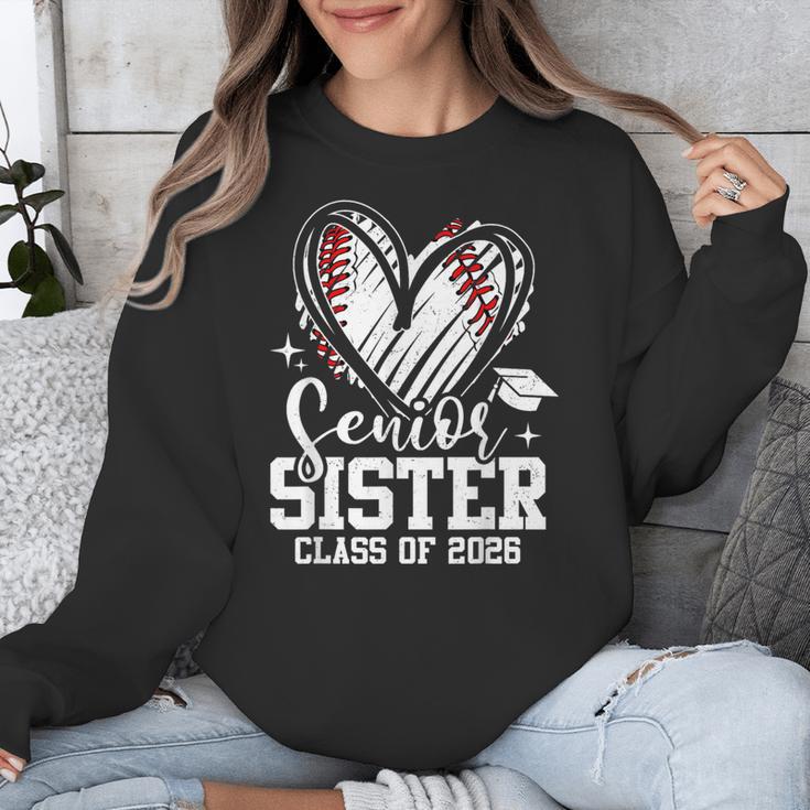 Senior Sister Class Of 2026 Baseball Graduation Heart Unisex Sweatshirt