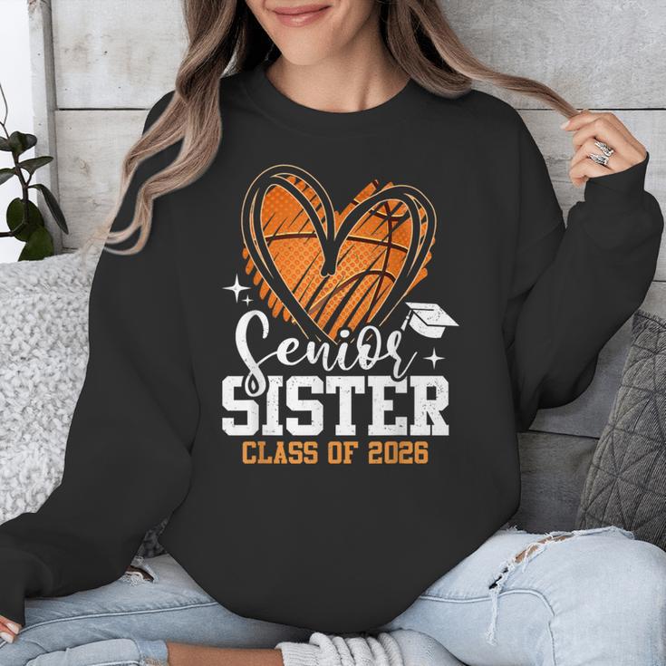 Senior Sister Class Of 2026 Basketball Graduation Heart Unisex Sweatshirt