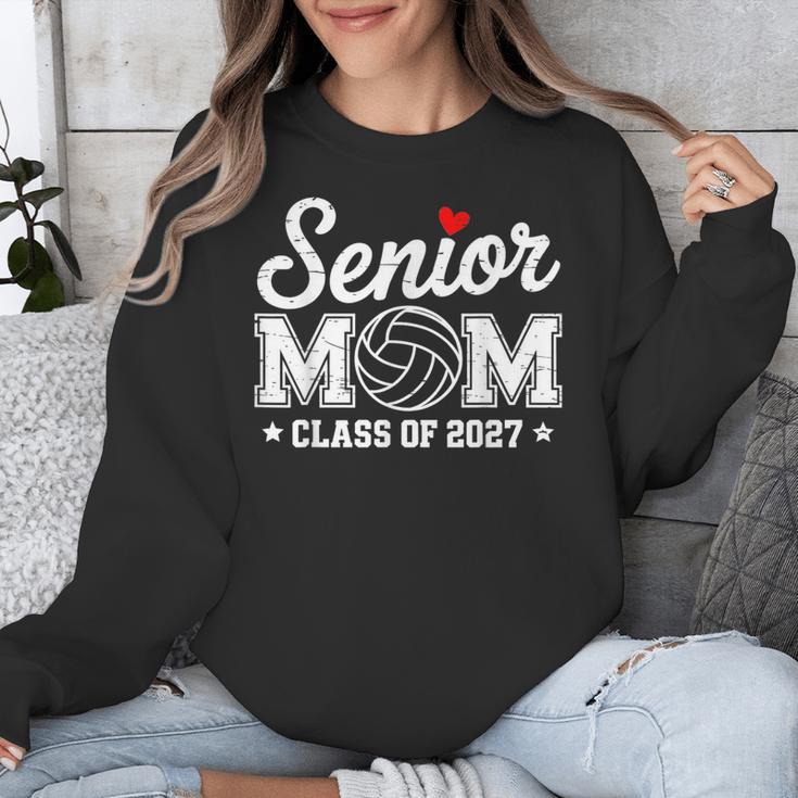 Senior Volleyball Mom Class Of 2027 Graduation Graduate Unisex Sweatshirt