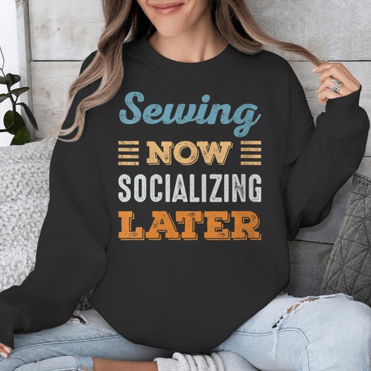 Sewing Now Minimal Socializing Introvert Vintage Unisex Sweatshirt Sewing Now Minimal Socializing Introvert Vintage Unisex Sweatshirt