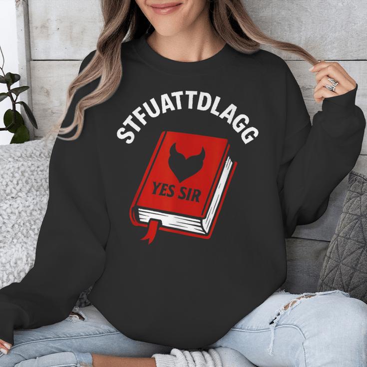 Sexy STFUATTDLAGG Yes Sir Reading Spicy Good Book Love Heart Unisex Sweatshirt