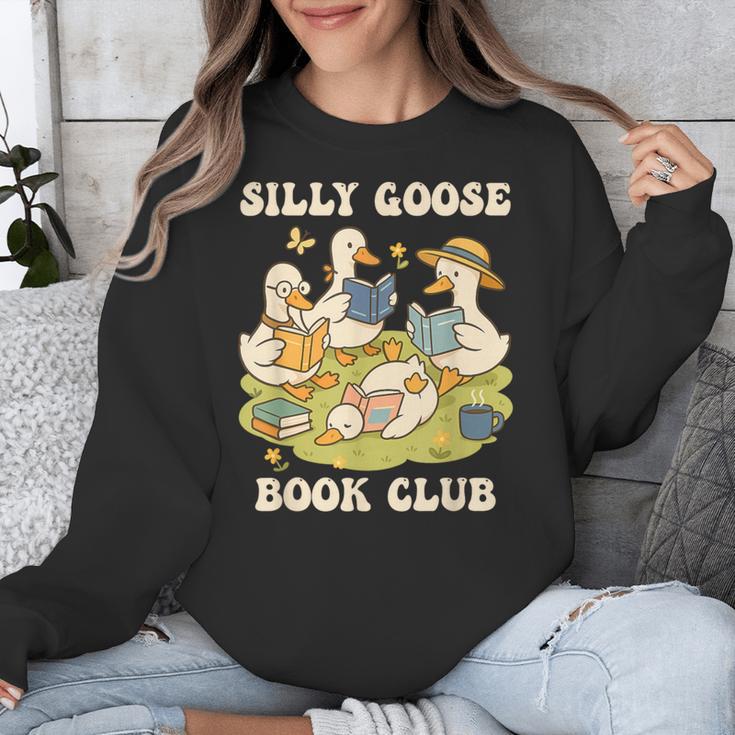 Silly-Goose Book Club Goose And Book Lovers Unisex Sweatshirt