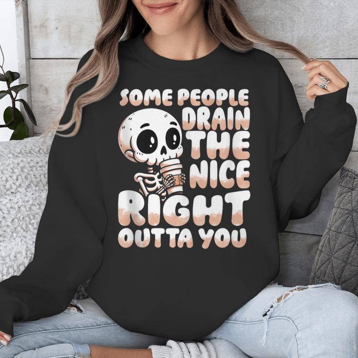 Skeleton Coffee Lover Introvert Unisex Sweatshirt