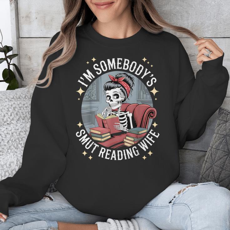 Smut Book Reader Romance Novel Somebody's Smut Reading Wife Unisex Sweatshirt
