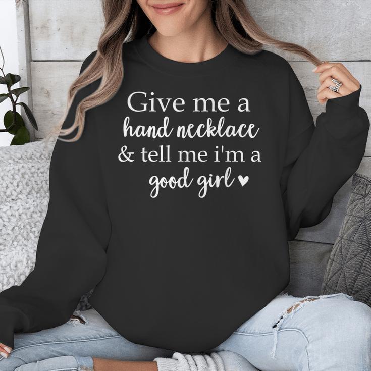 Smutt Book Give Me a Hand Necklace & Tell Me I'm a Good Girl Unisex Sweatshirt