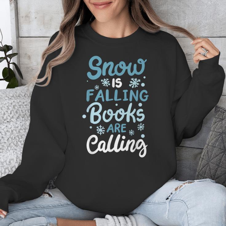 Snow Is Falling Books Are Calling Unisex Sweatshirt