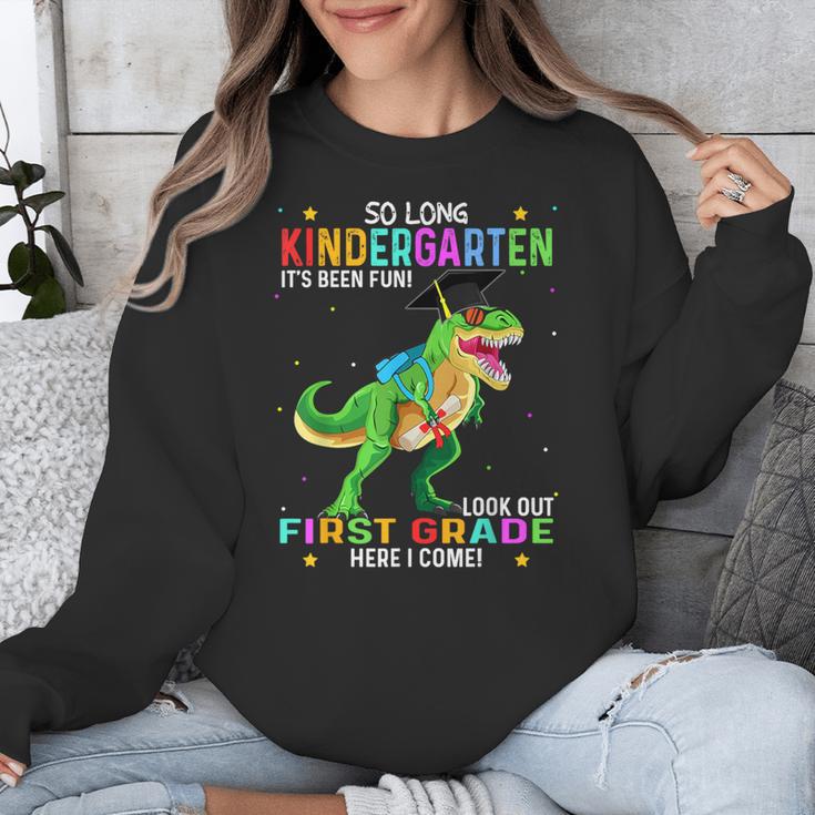 So Long Kindergarten Graduation Class 2025 Dinosaur Kids Unisex Sweatshirt