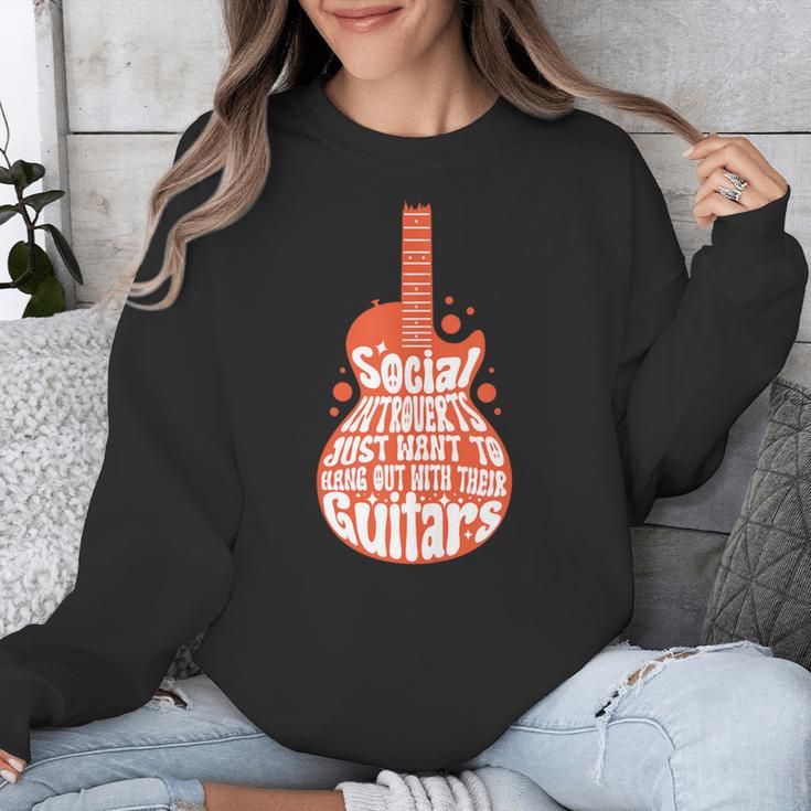 Social Introverts Hang Out With Guitars Musician Guitarist Unisex Sweatshirt Social Introverts Hang Out With Guitars Musician Guitarist Unisex Sweatshirt