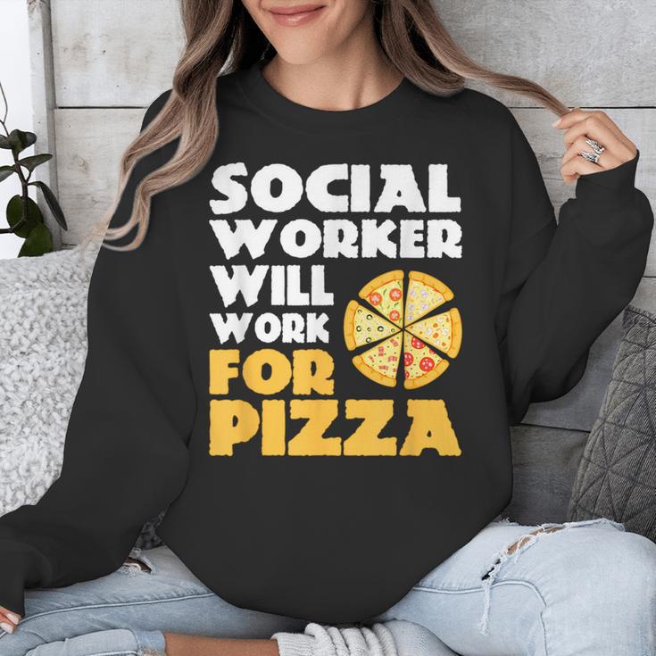 Social Worker Will Work For Pizza Graduation Unisex Sweatshirt