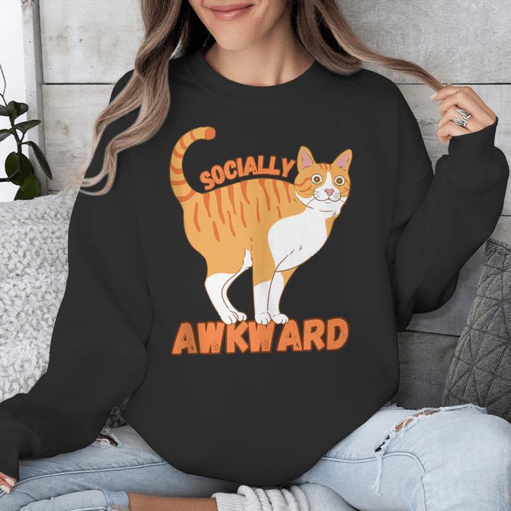 SOCIALLY AWKWARD FUNNY CAT ANTISOCIAL INTROVERT WEIRD Unisex Sweatshirt SOCIALLY AWKWARD FUNNY CAT ANTISOCIAL INTROVERT WEIRD Unisex Sweatshirt