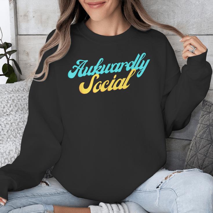 Socially Awkward Introvert Retro Anxious Awkwardly Social Unisex Sweatshirt Socially Awkward Introvert Retro Anxious Awkwardly Social Unisex Sweatshirt