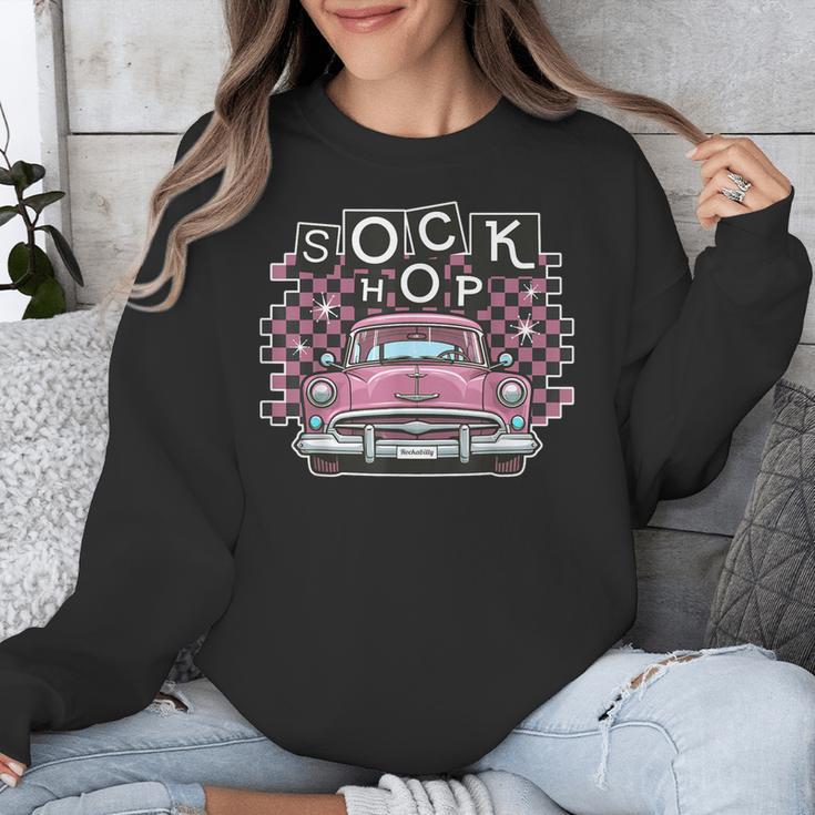 Sock Hop 50s Classic Car Nostalgia 1950s Greaser Unisex Sweatshirt