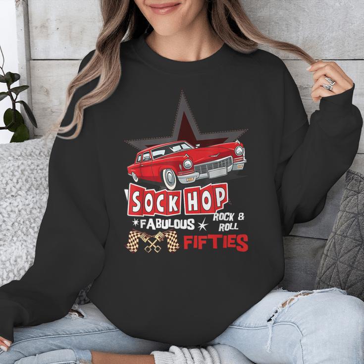 Sock Hop Fabulous Fifties Rock N Roll Automobile Nostalgia Unisex Sweatshirt
