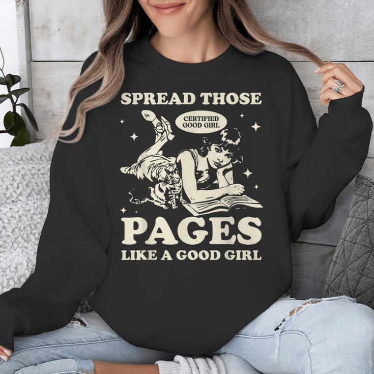 Spread Those Pages Like A Good Girl Shirt Smutty Spicy Book Unisex Sweatshirt