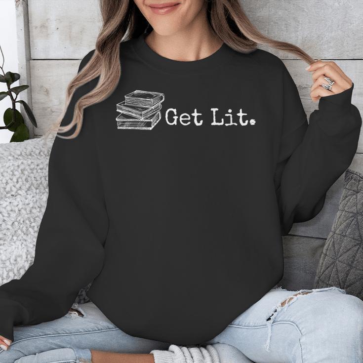 Stack Of Books Get Lit Book Reading Reader Unisex Sweatshirt Stack Of Books Get Lit Book Reading Reader Unisex Sweatshirt
