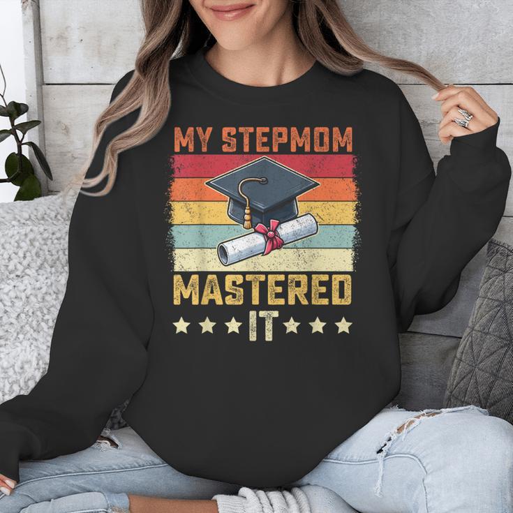 My Stepmom Mastered It Master's Degree Graduation Vintage Unisex Sweatshirt