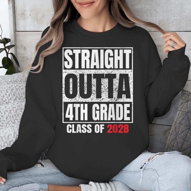 Straight Outta 4th Grade Graduation Class 2028 Fourth Grade Unisex Sweatshirt