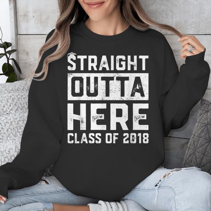 Straight Outta Here Class Of 2018 Senior Graduation Unisex Sweatshirt