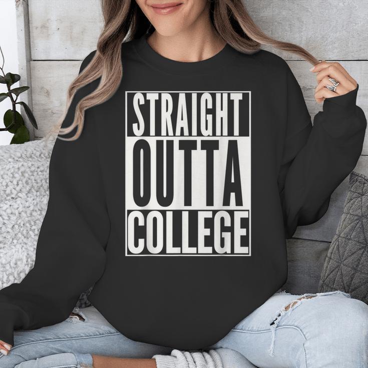 STRAIGHT OUTTA COLLEGE Graduation 2019 Her Him Women Unisex Sweatshirt