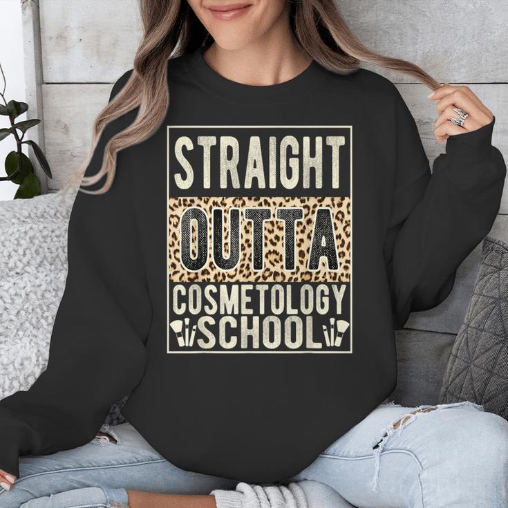 Straight Outta Cosmetology School Leopard Graduation Unisex Sweatshirt