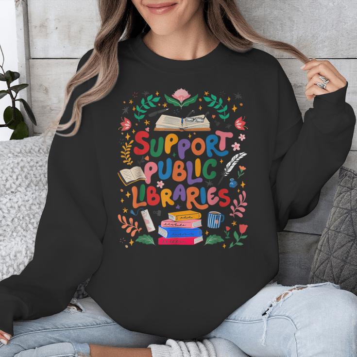 Support Public Libraries Book Nerd Outfit For Book Lovers Unisex Sweatshirt