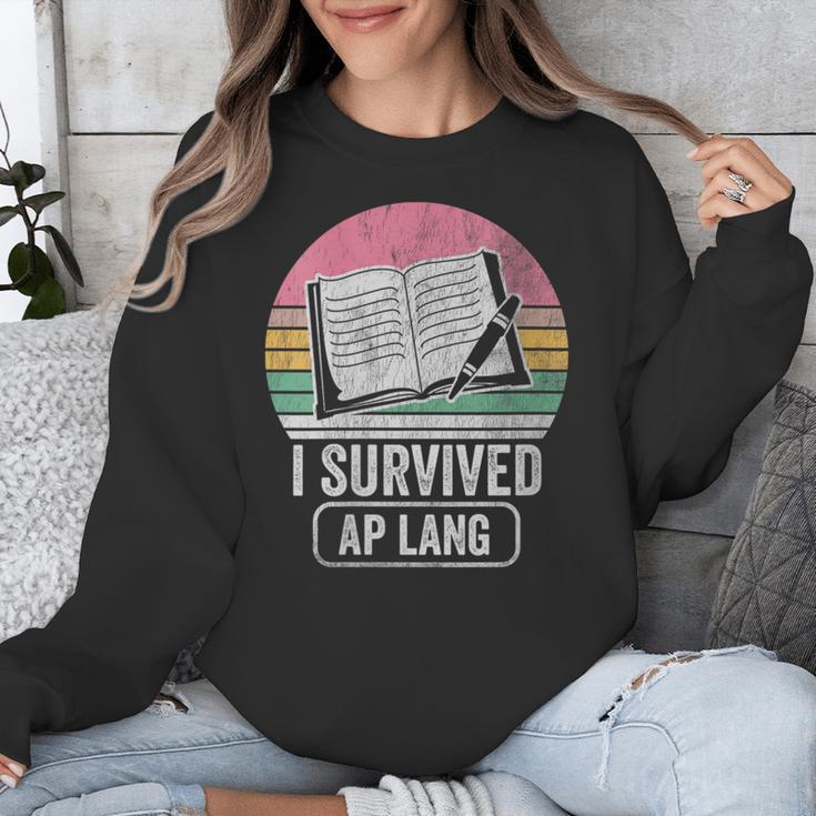 I Survived AP Lang Retro Book Graphic Unisex Sweatshirt I Survived AP Lang Retro Book Graphic Unisex Sweatshirt