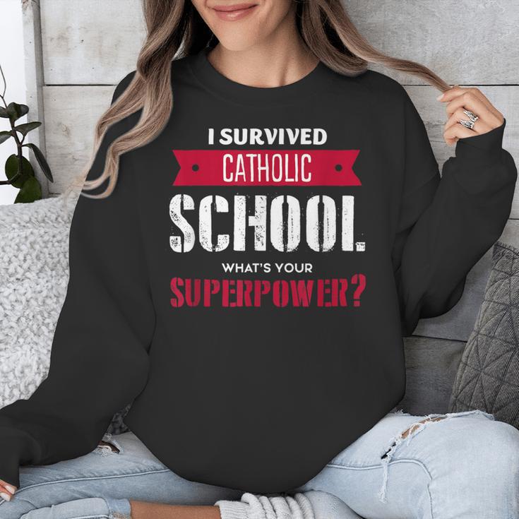 I Survived Catholic School Shirt Catholic Graduation Unisex Sweatshirt