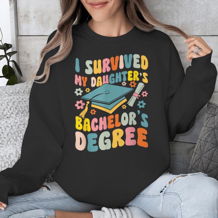 i Survived My Daughter's Bachelors Degree Groovy Graduation Unisex Sweatshirt