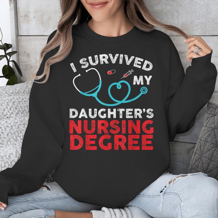 I Survived My Daughter's Nurse Degree School Graduation Unisex Sweatshirt