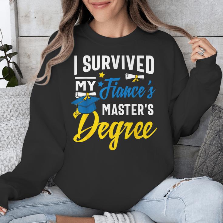 i Survived My Fiance's Masters Degree Graduation Gifts Unisex Sweatshirt