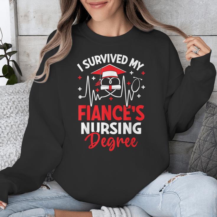 i Survived My Fiance's Nursing Degree Graduation Gifts Unisex Sweatshirt