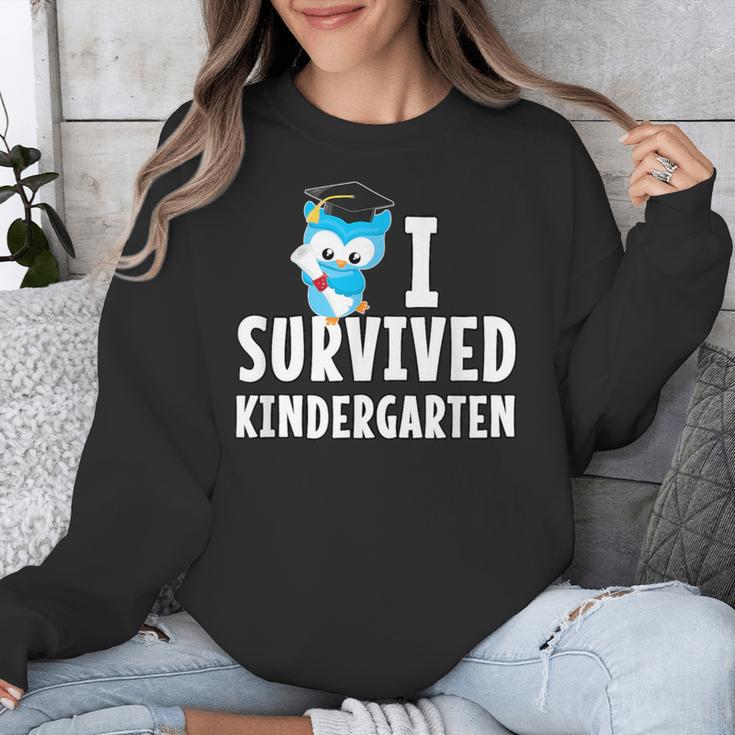 I Survived Kindergarten Graduation Kids Owl Grad Unisex Sweatshirt