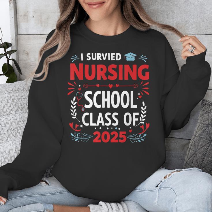 I Survived Nursing School Class Of 2025 Nurse Graduation Unisex Sweatshirt