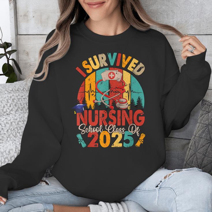 I Survived Nursing School Class Of 2025 Proud Graduation Unisex Sweatshirt