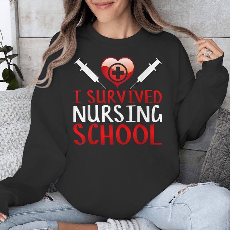 I Survived Nursing School Graduation Cool Unisex Sweatshirt