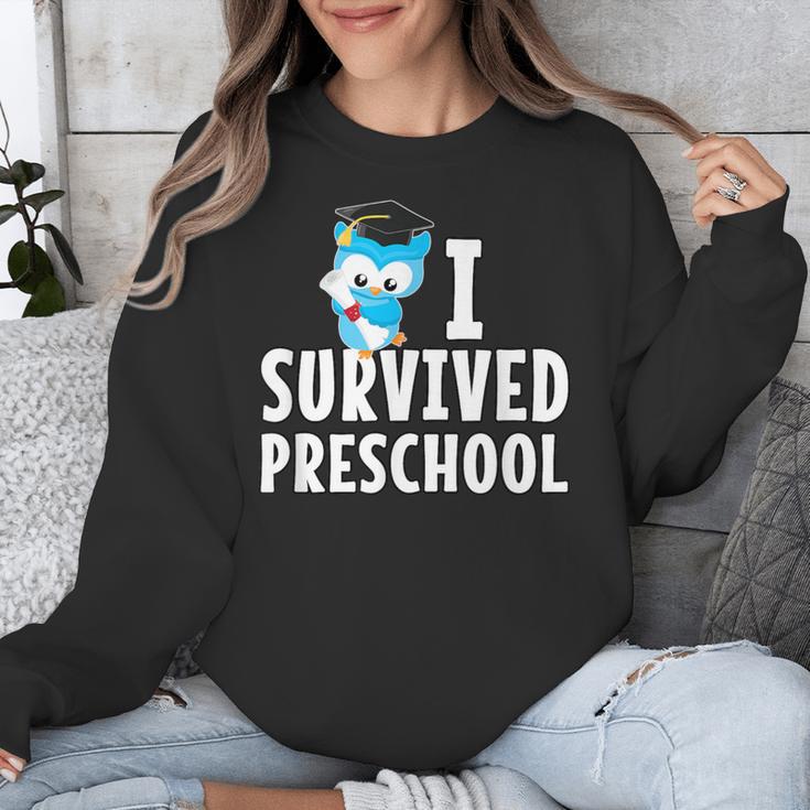 I Survived PreSchool Graduation Kids Owl Grad Shirt Unisex Sweatshirt