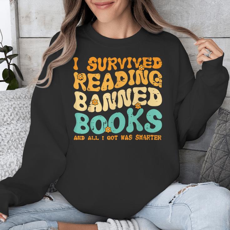 I Survived Reading Banned Books Read Librarian Men Women Unisex Sweatshirt I Survived Reading Banned Books Read Librarian Men Women Unisex Sweatshirt