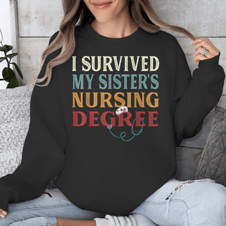 I Survived My Sister's Nursing Degree Graduation Nurse Lover Unisex Sweatshirt