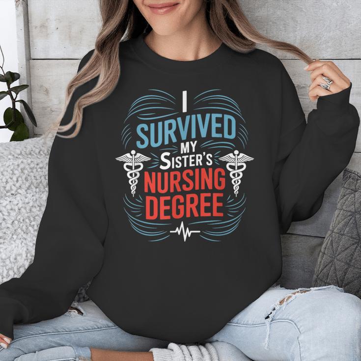 I Survived My Sister'S Nursing Degree Sis Nurse Graduation Unisex Sweatshirt