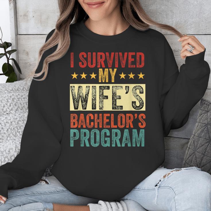 i Survived My Wife Bachelor's Degree Wife Graduation Unisex Sweatshirt