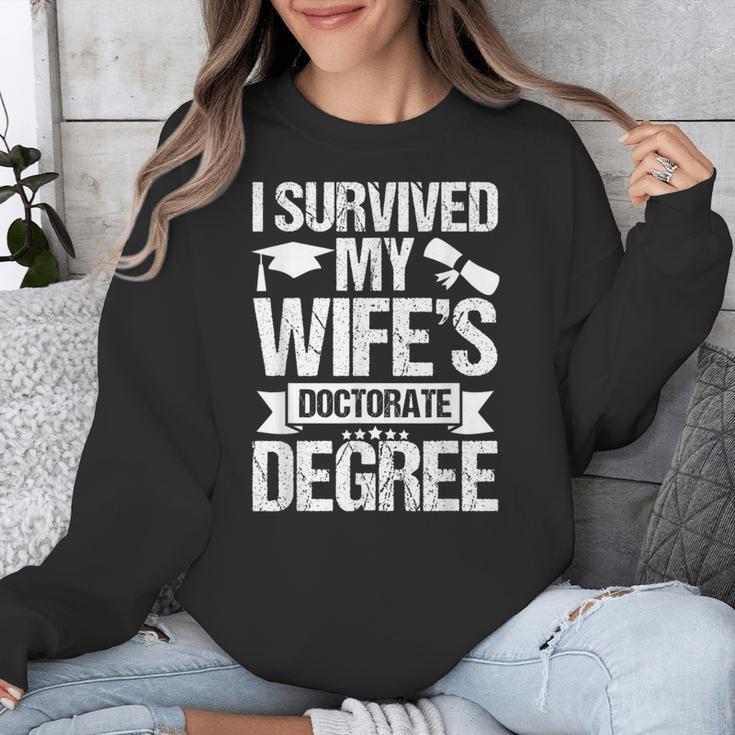 I Survived My Wifes Doctorate Degree Graduation Unisex Sweatshirt