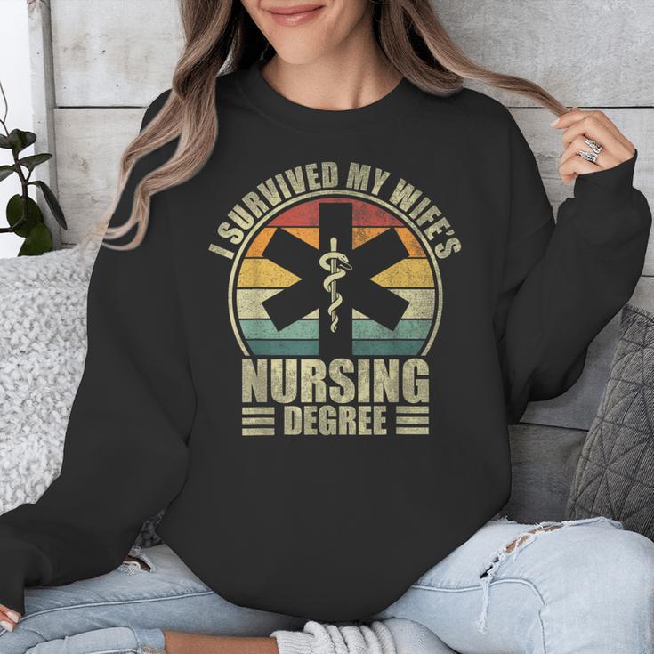 I Survived My Wife's Nursing Degree Nursing Graduation Unisex Sweatshirt