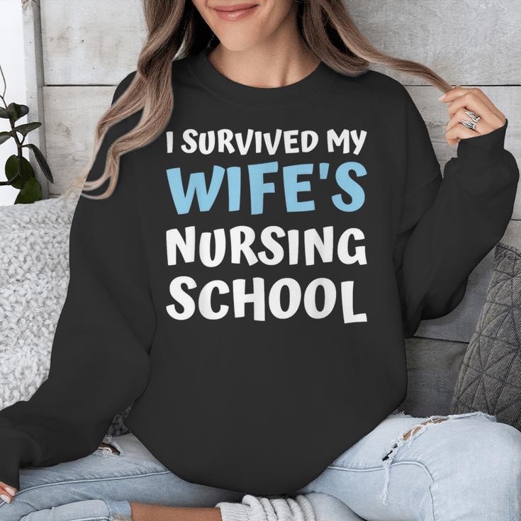 i Survived My Wifes Nursing School Degree Graduation Party Unisex Sweatshirt