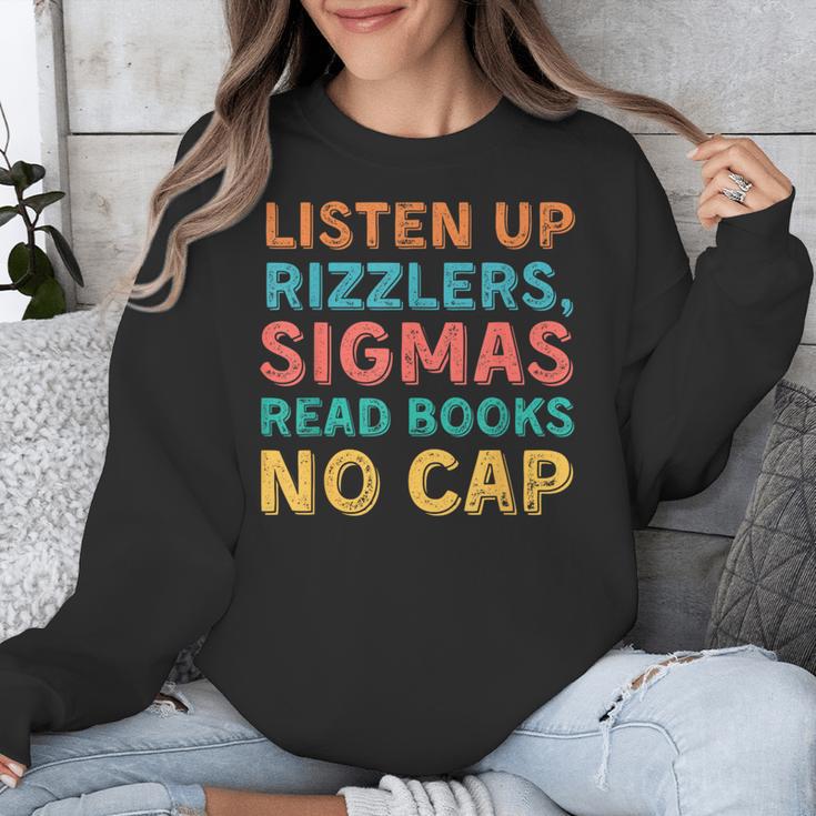 Teacher English Read Books Listen Up Rizzlers Unisex Sweatshirt