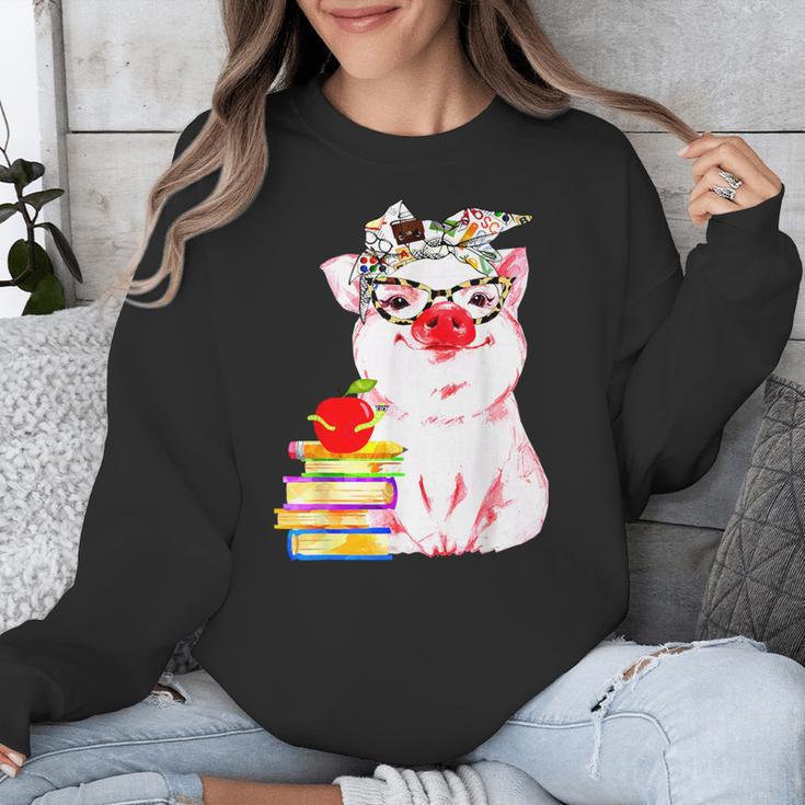 Teacher Pig Cute Farm Animal Book Lover School Student For Men Women Kids Unisex Sweatshirt Teacher Pig Cute Farm Animal Book Lover School Student For Men Women Kids Unisex Sweatshirt